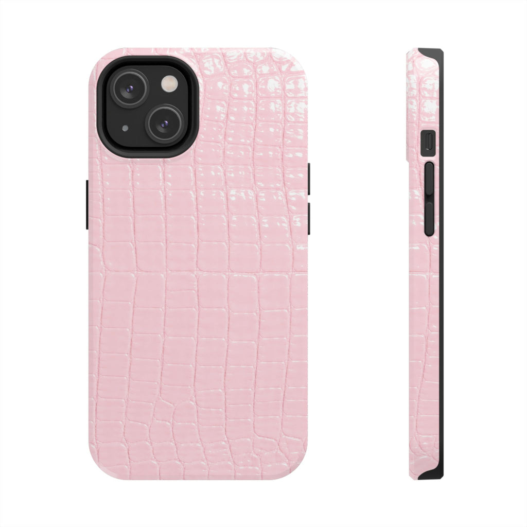 Blush Croc Phone Cases