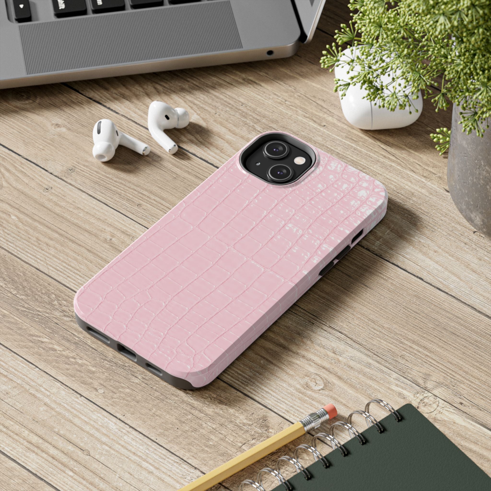 Blush Croc Phone Cases