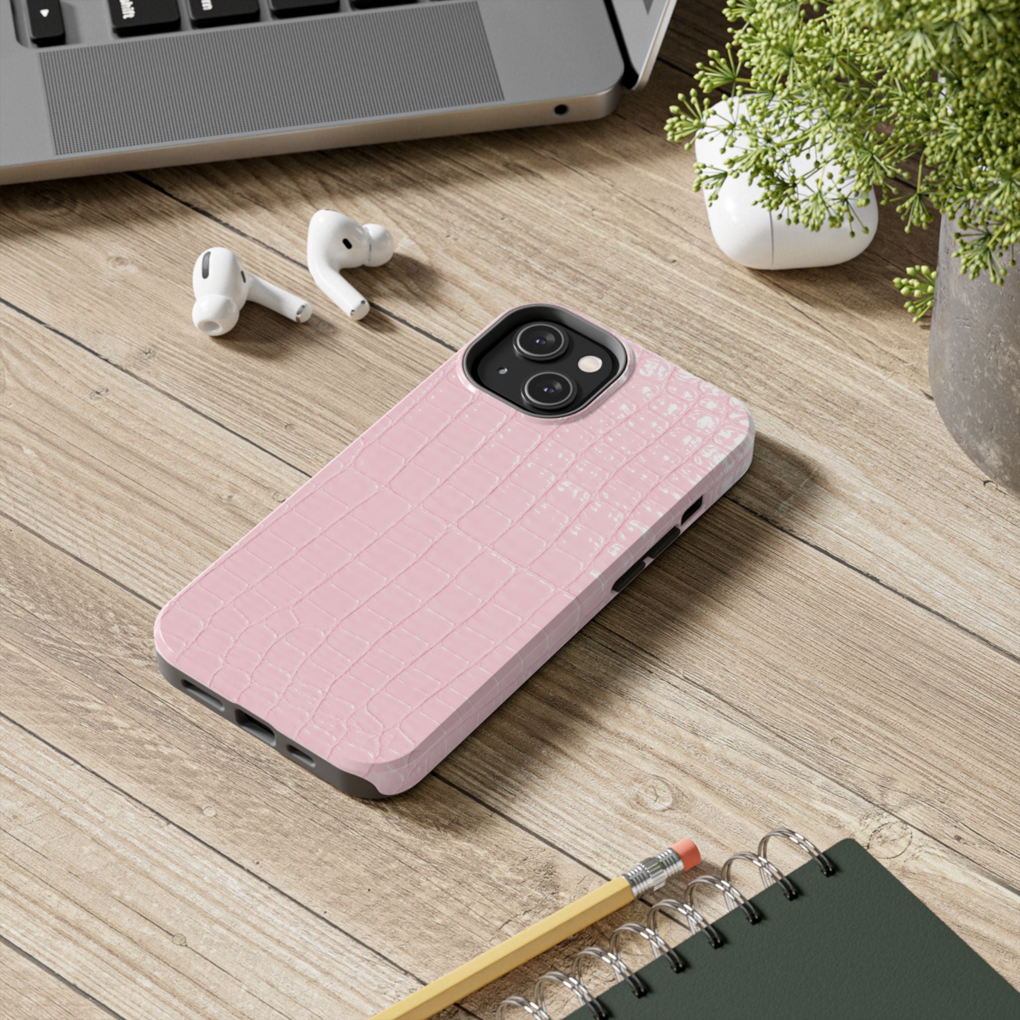 Blush Croc Phone Cases