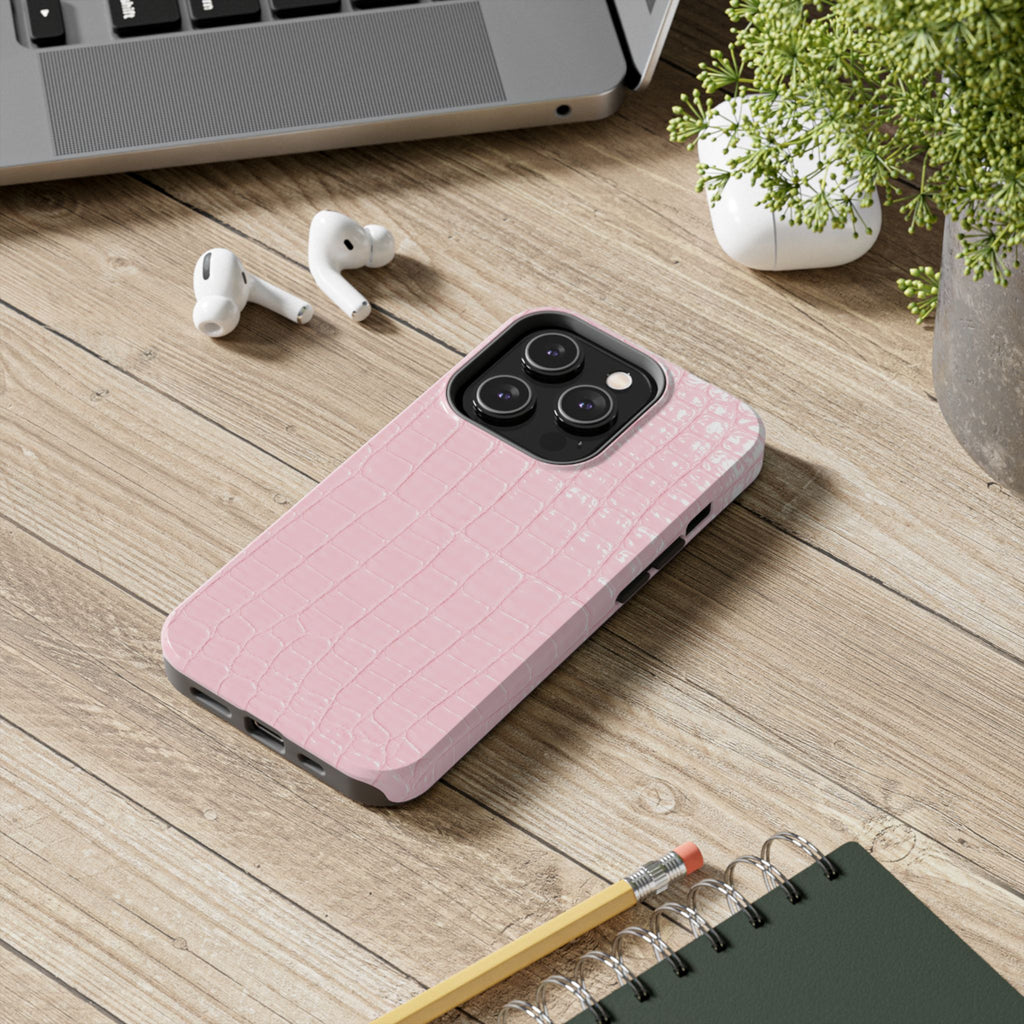 Blush Croc Phone Cases