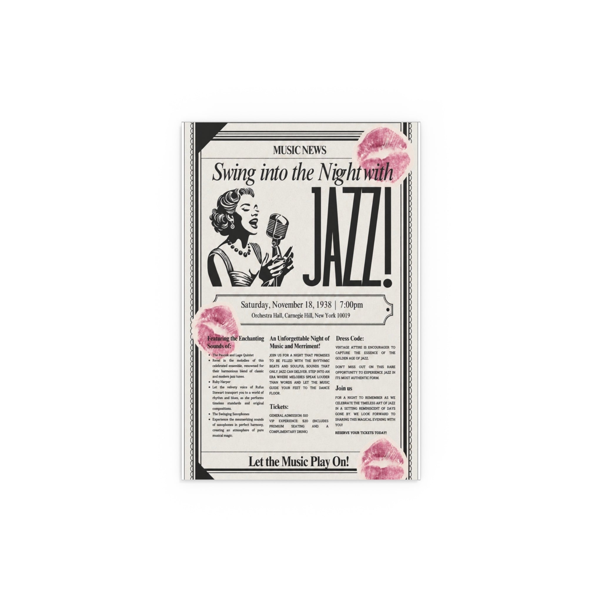 Jazz Kiss Silk Poster