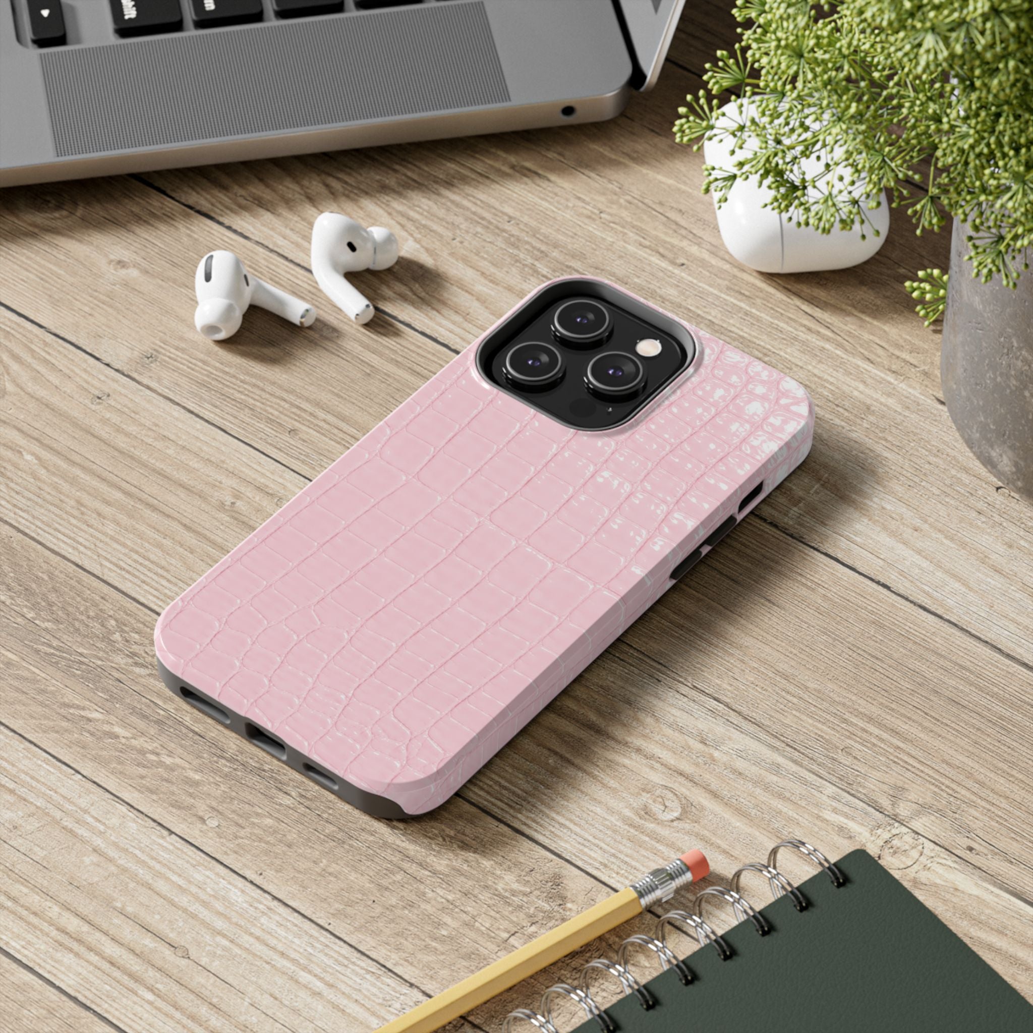 Blush Croc Phone Cases