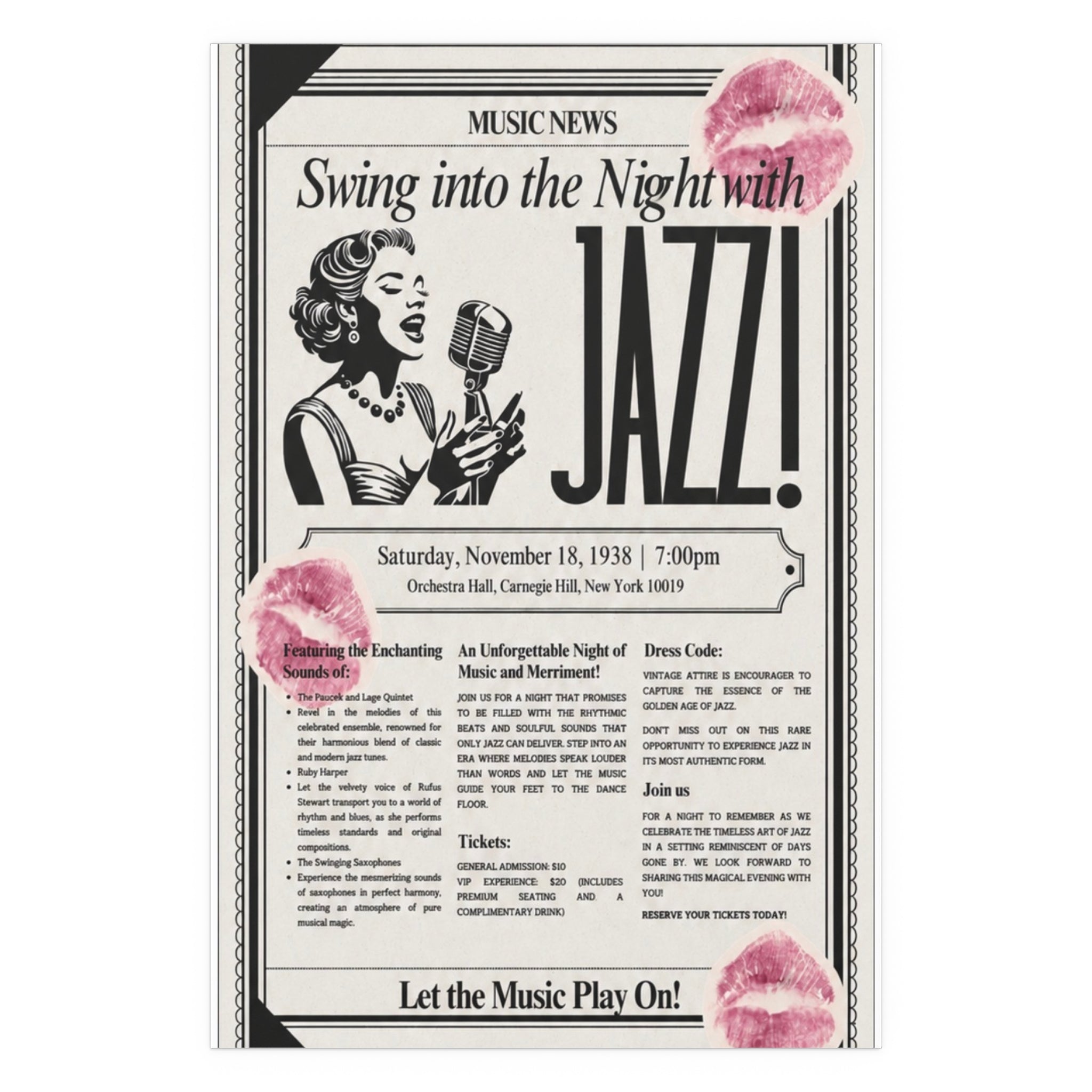 Jazz Kiss Silk Poster