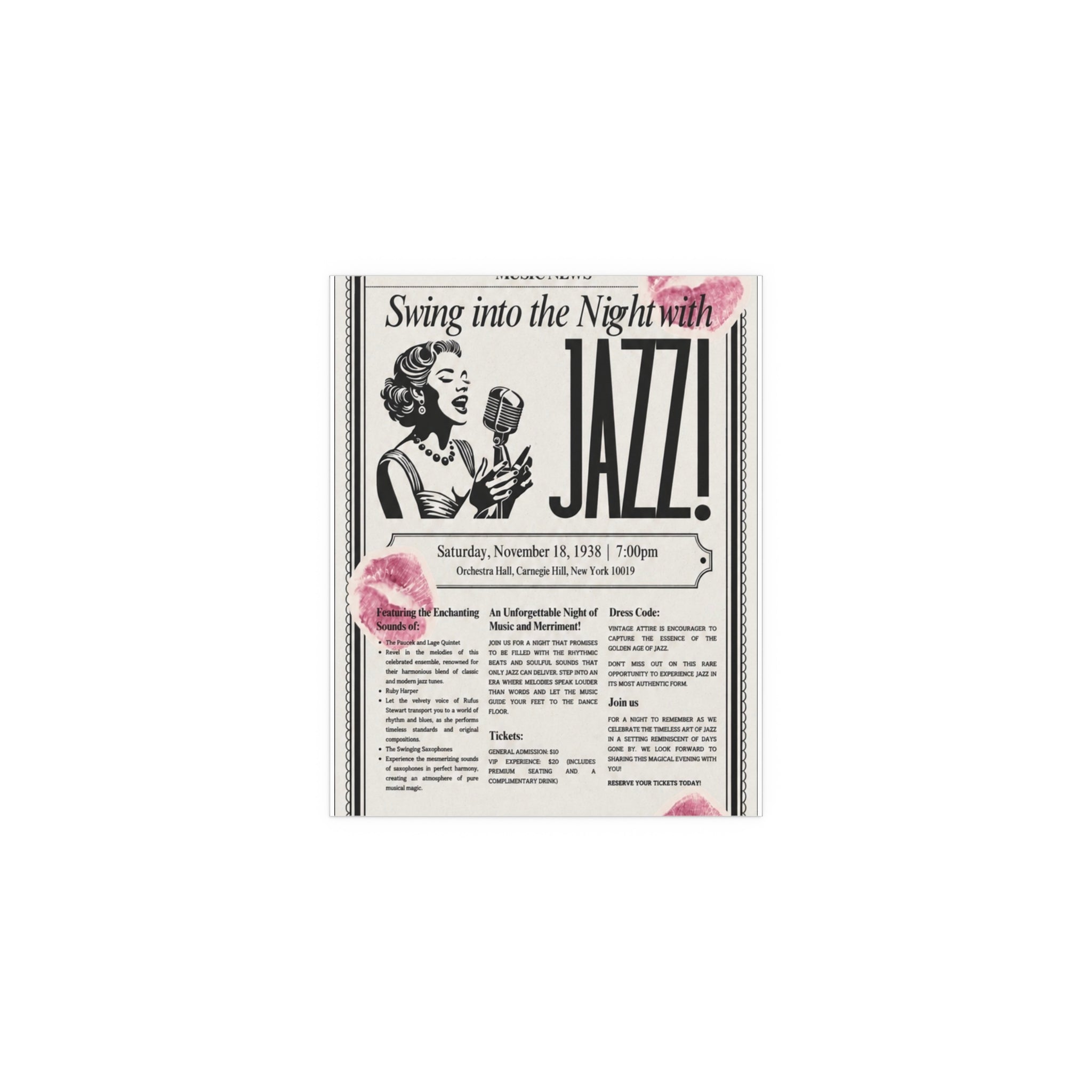 Jazz Kiss Silk Poster